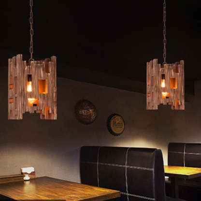 Retro wood pendant light, Austin style