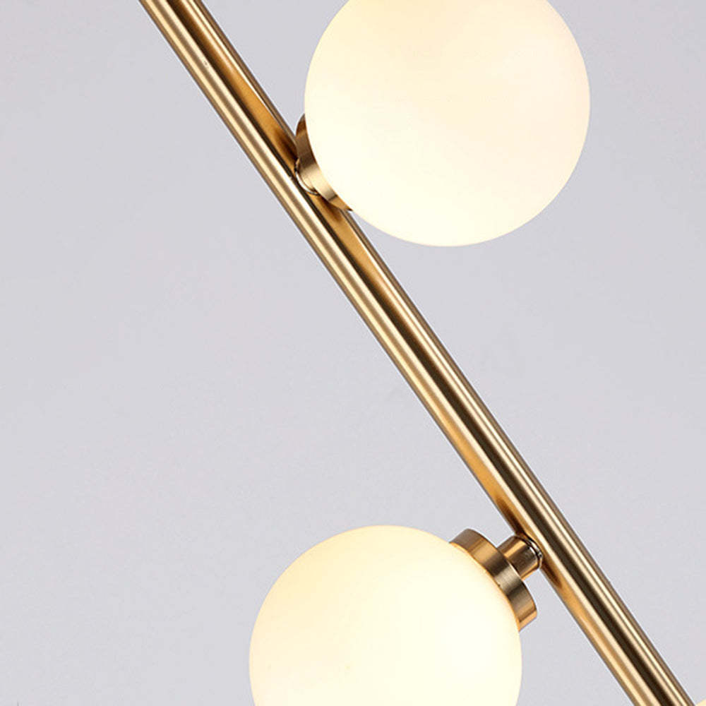 Valentina Globe Glass Slim Floor Lamp close up, gold detail