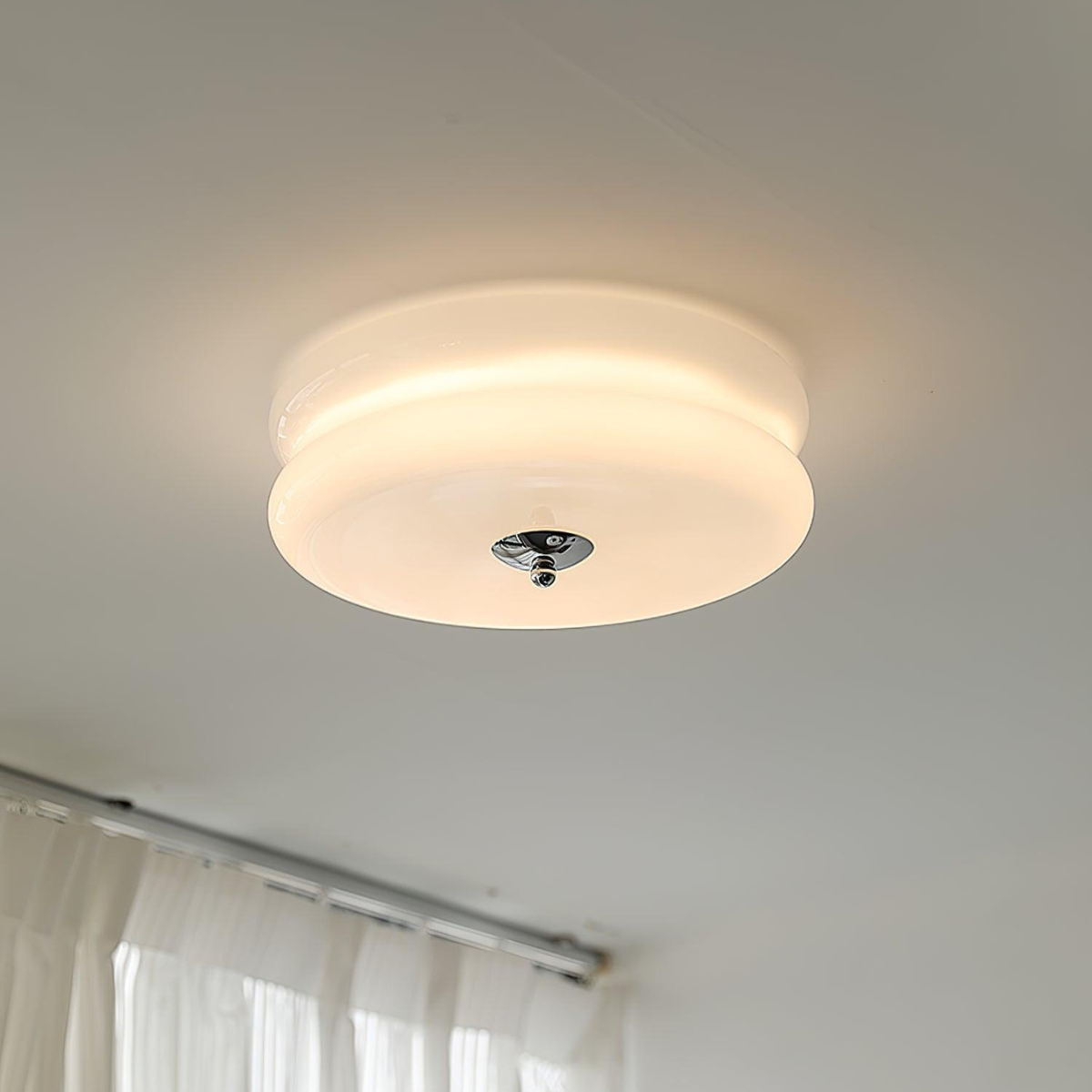 Morandi Round Flush Mount Ceiling Light - Soft glow in room