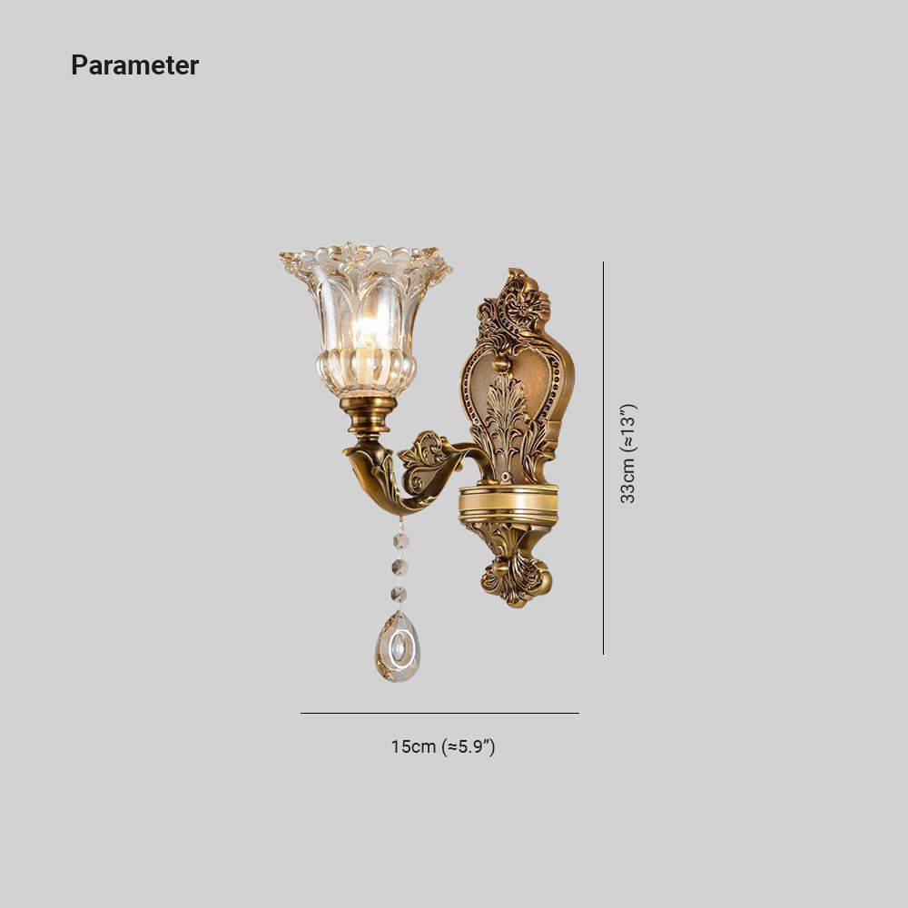 Félicie vintage floral wall lamp dimensions