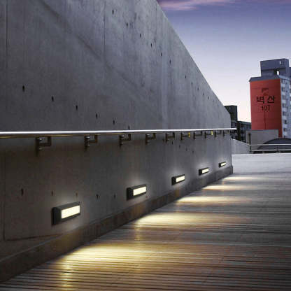 Outdoor Deck & Step Light illuminating a pathway