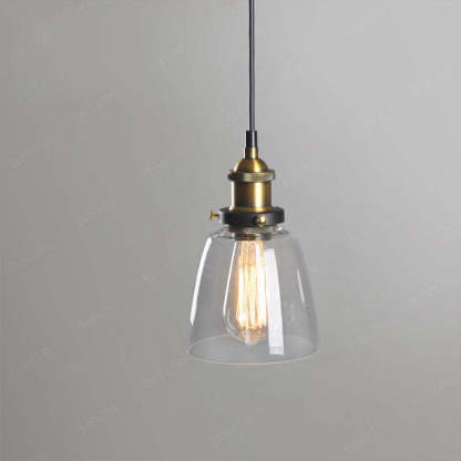 Levy Glass Pendant Light - Industrial Lighting Fixture Levy Industrial Metal/Glass Pendant Light Dining Room