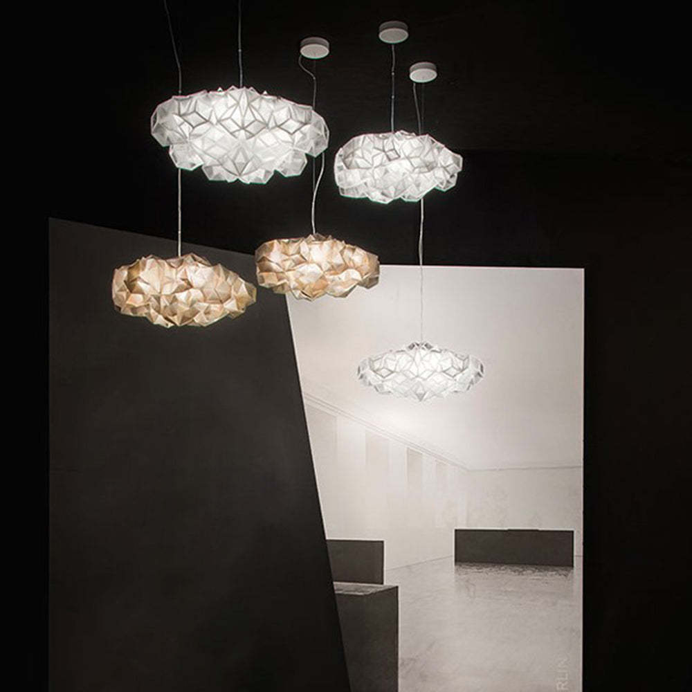 Modern acrylic pendant lights, diamond cloud design.