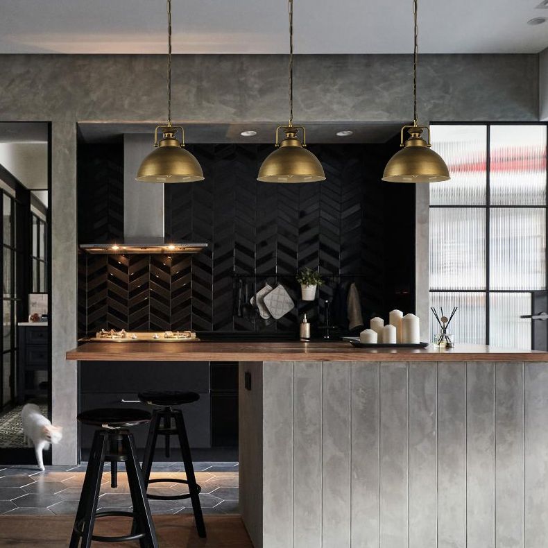 Kitchen with Alessio Industrial Pendant Lighting
