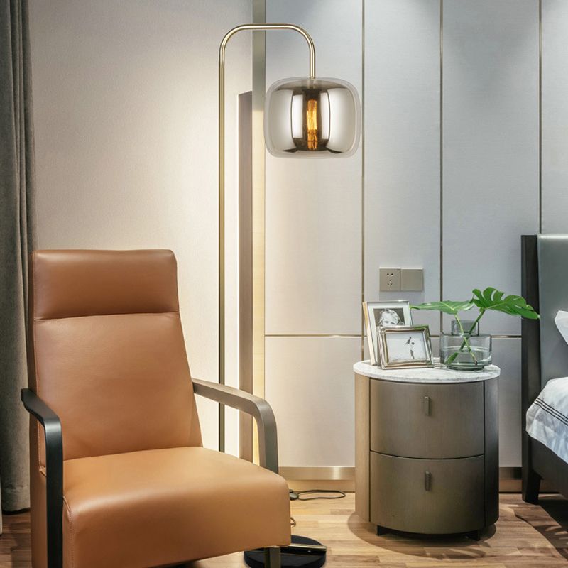 Hailie floor lamp in a modern bedroom setting