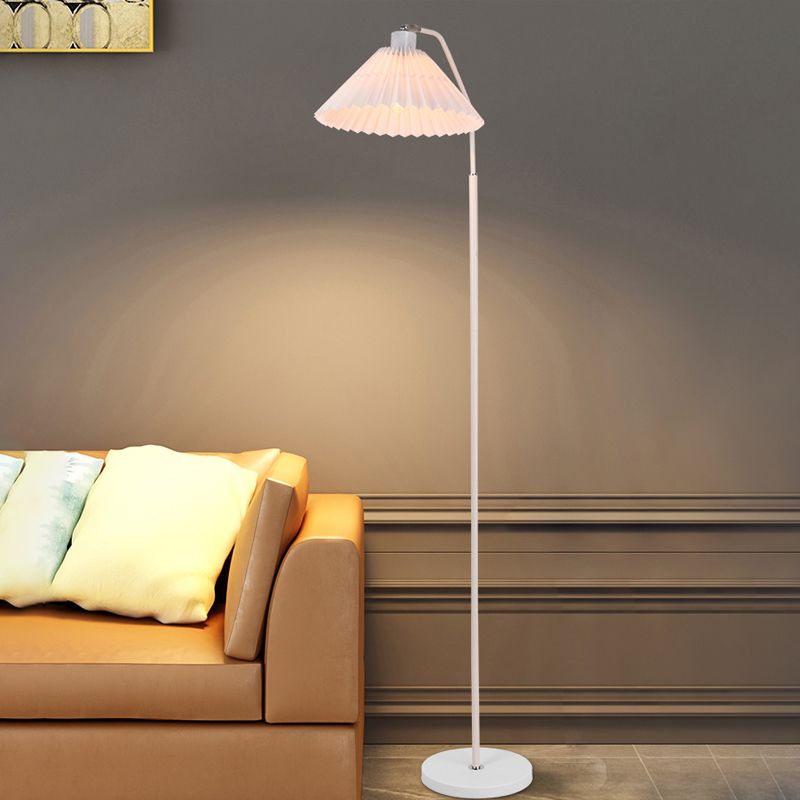 Modern Floor Lamp with Pleated Shade - Lassola