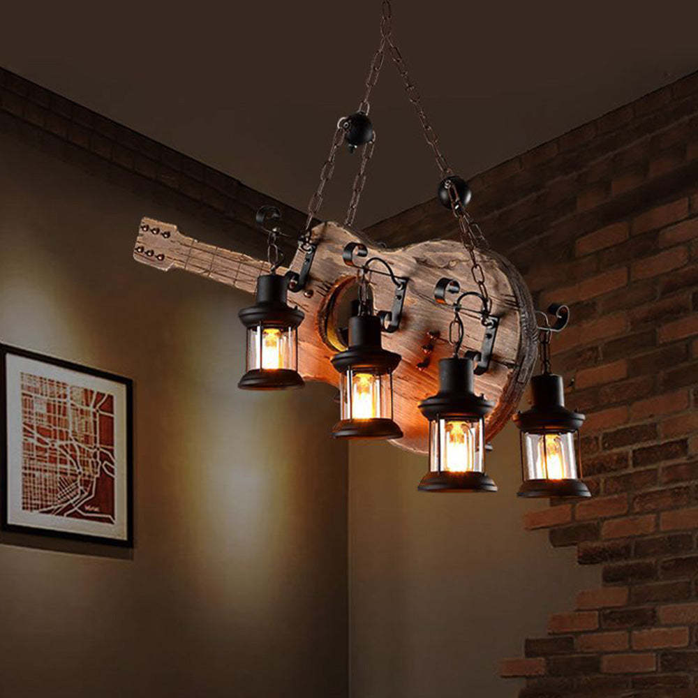 Austin Retro Guitar Pendant Light, 4-Light Chandelier