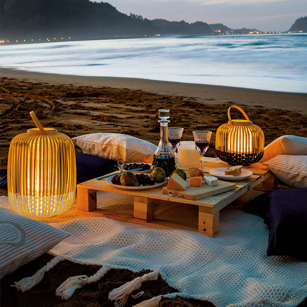 Muto Bamboo Lanterns on beach picnic