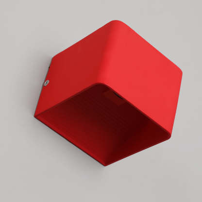 Red Orr Square Wall Lamp on White Wall