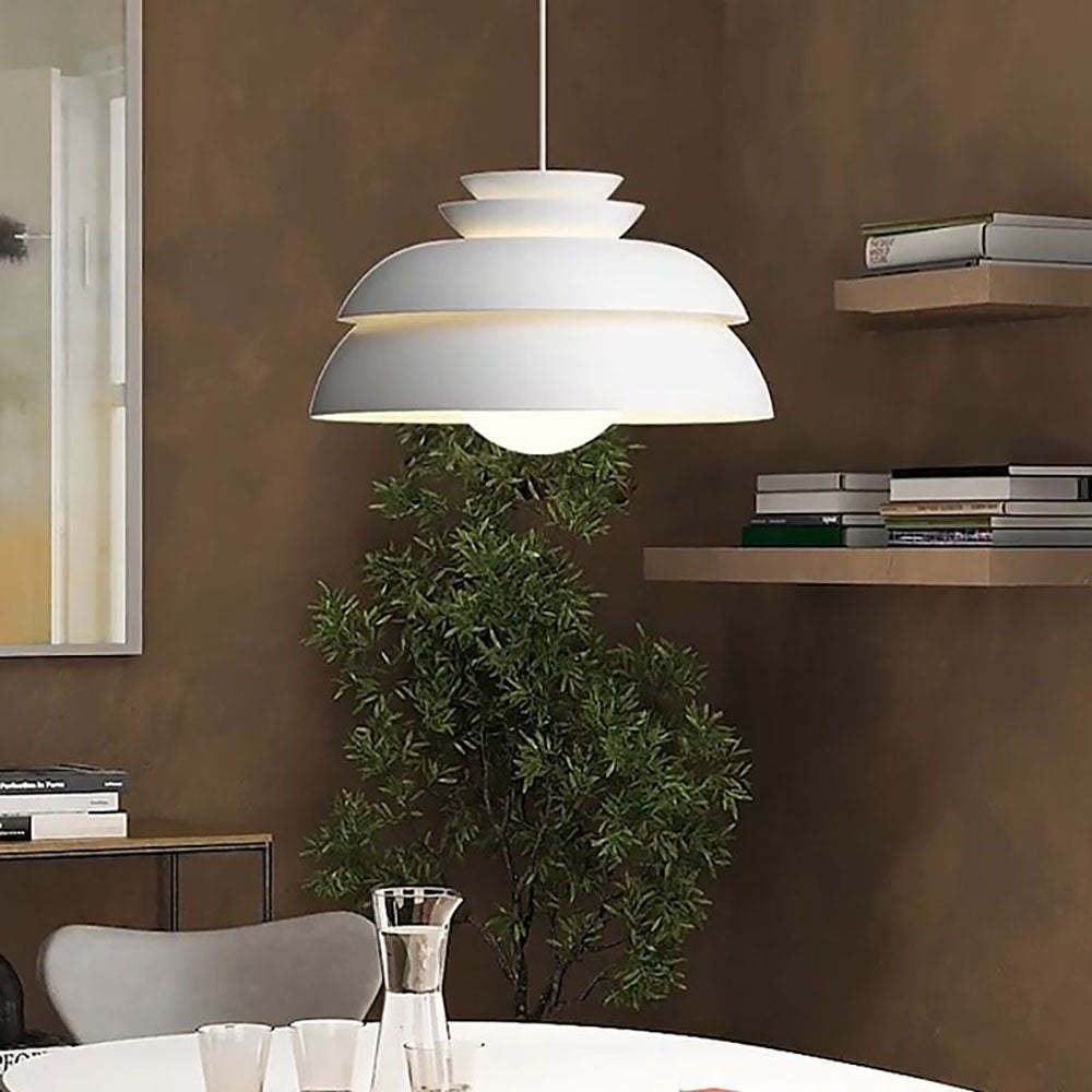 White Morandi Modern Pendant Light in Dining Room