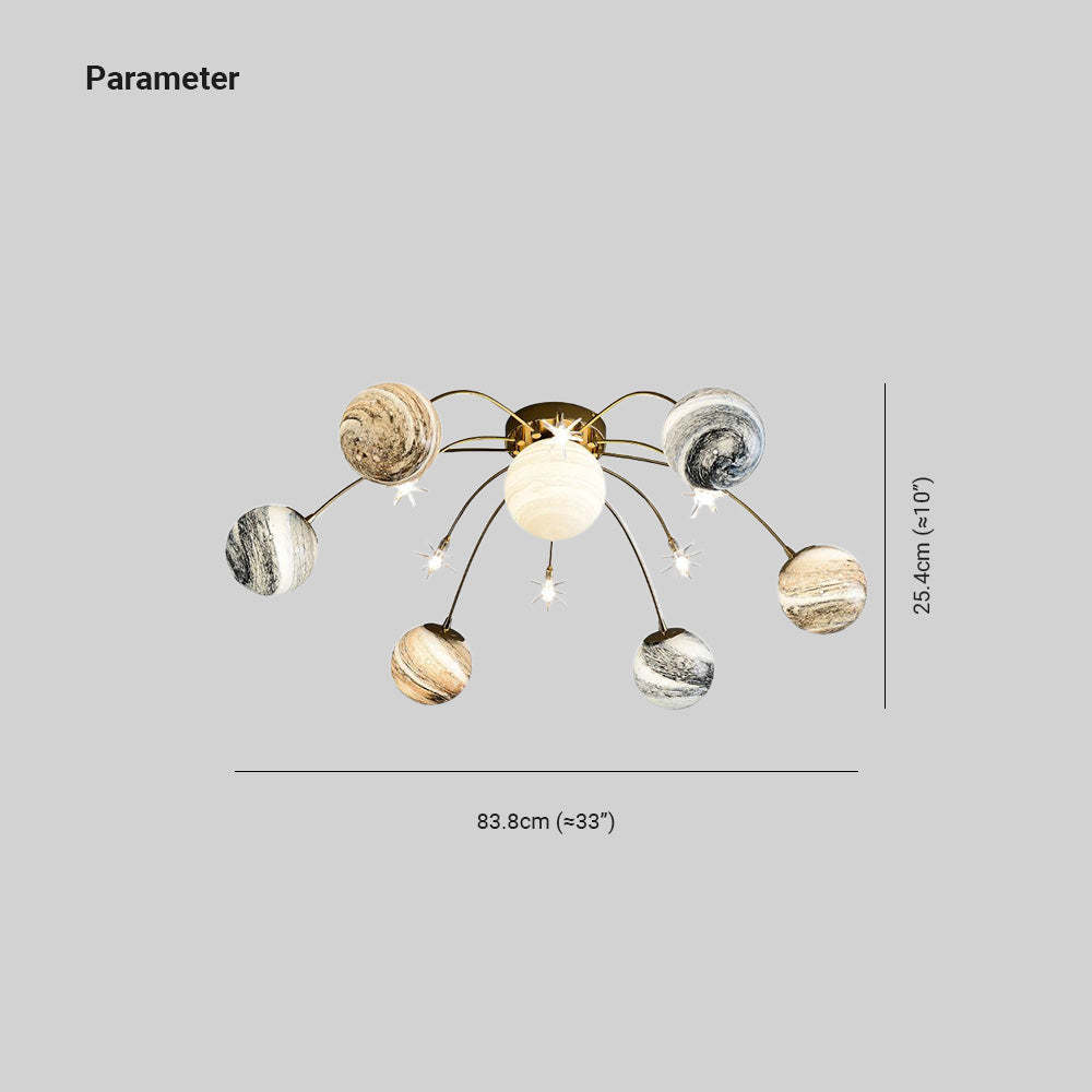 Elif planet ceiling light dimensions for living room