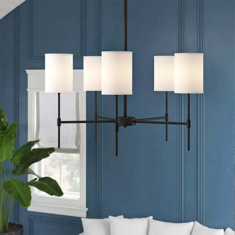 Silva Chandelier in Living Room, Metal and Fabric Lighting