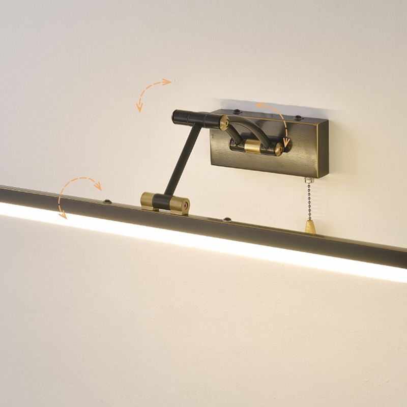 Leigh black and gold adjustable vanity wall lamp