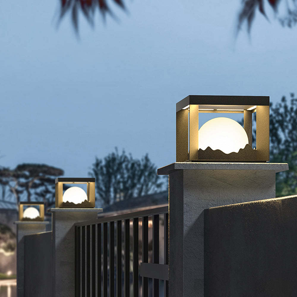 Riley Metal Outdoor Pillar Lights with Warm Glow