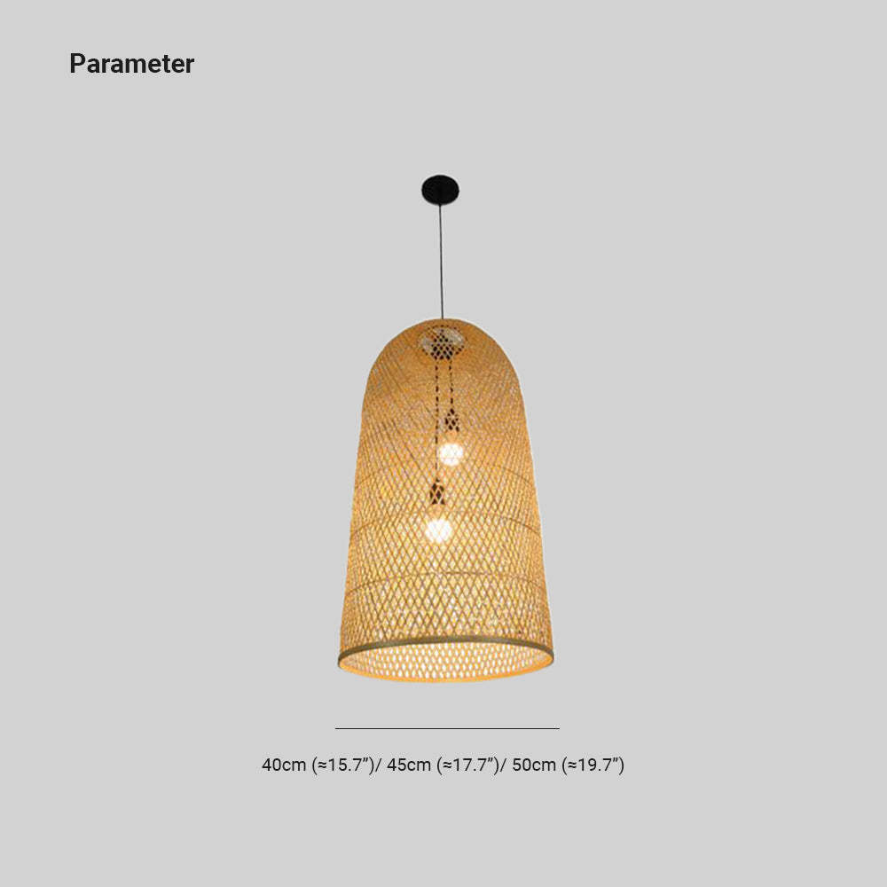 Ritta bamboo pendant light dimensions