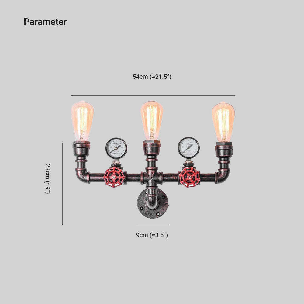 Alessio Industrial LED Wall Lamp dimensions
