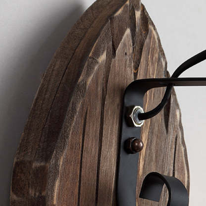 Leaf wood Austin wall lamp, rustic metal sconce