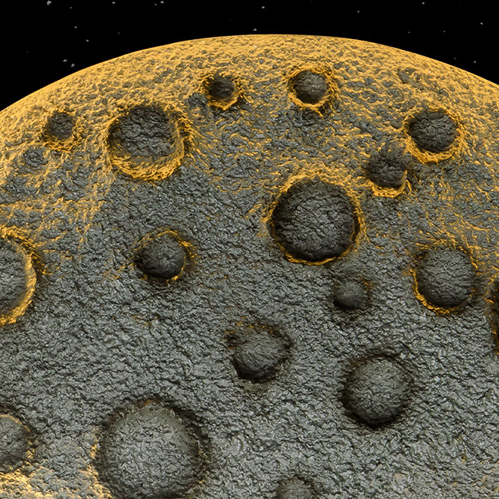 Elif Moon Lamp texture. Kids room wall decor lighting.
