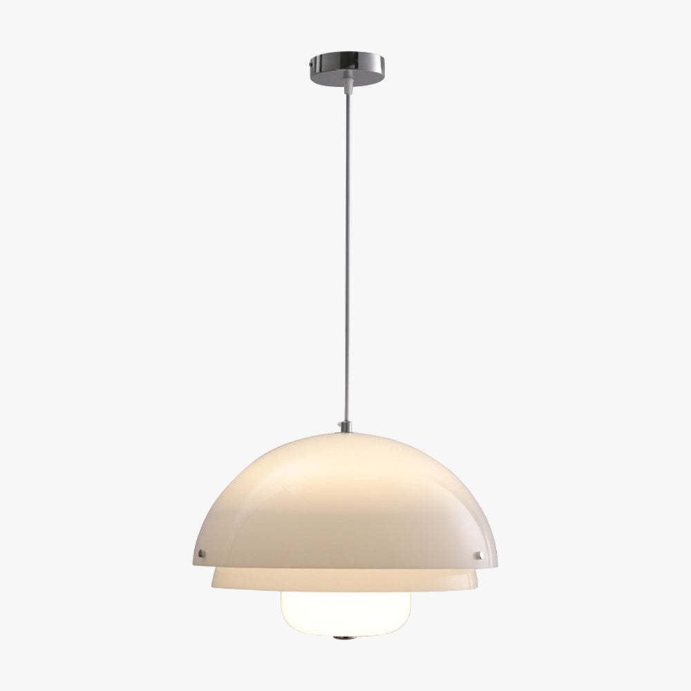 White Bauhaus Nordic pendant light, metal and acrylic design