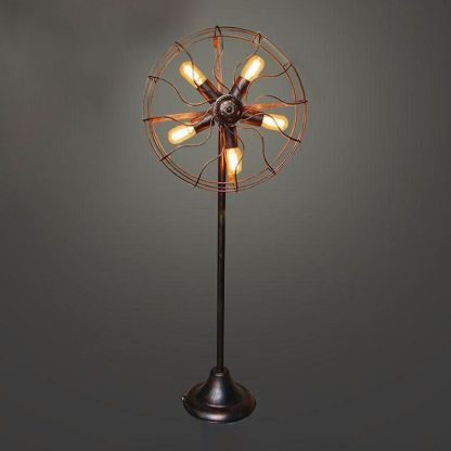Alessio Vintage Metal Floor Lamp, Fan Design