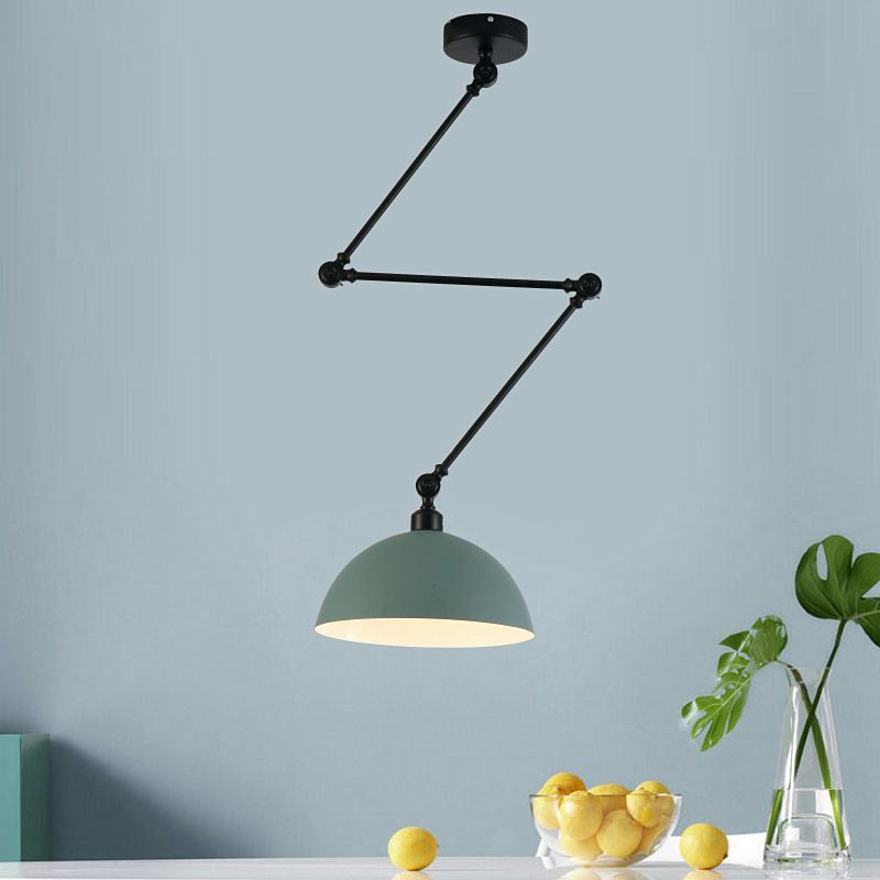 Green Minori Domed Pendant Light with Adjustable Arm