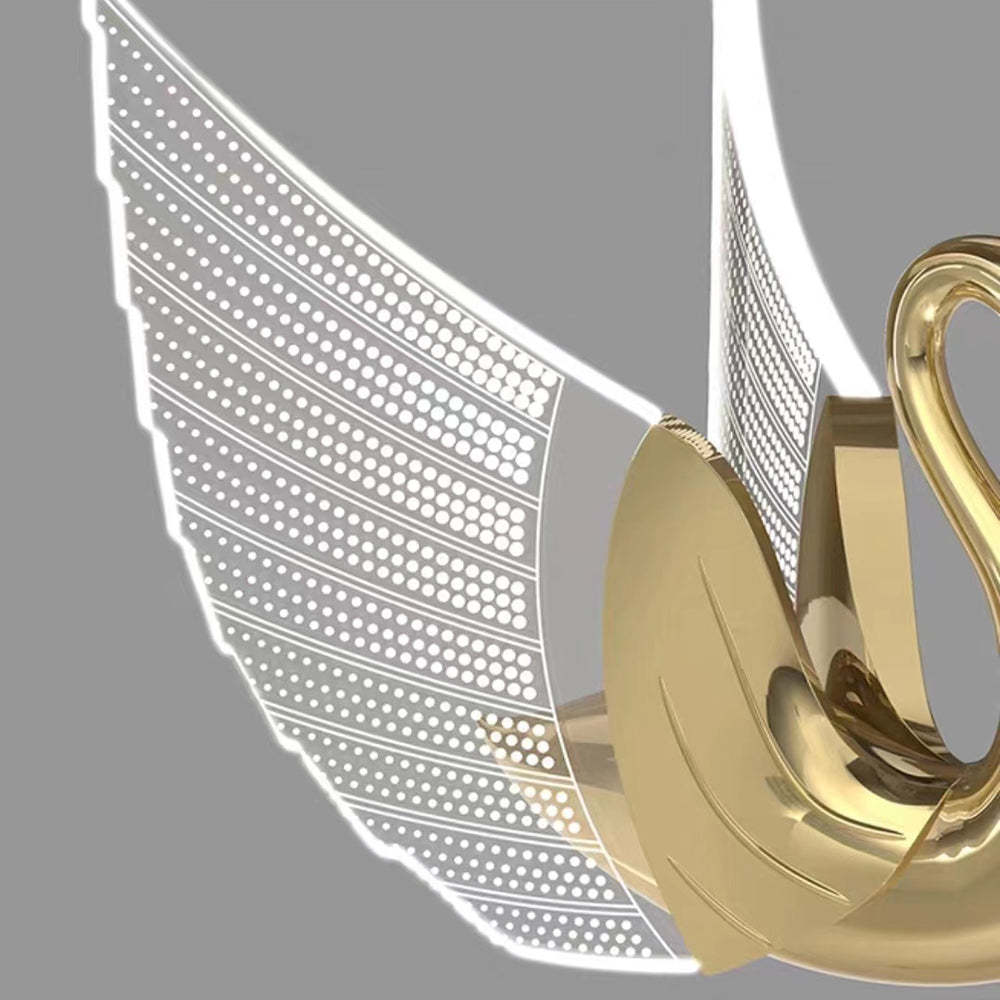 Kady Swan Wall Lamp detail, gold, acrylic and metal