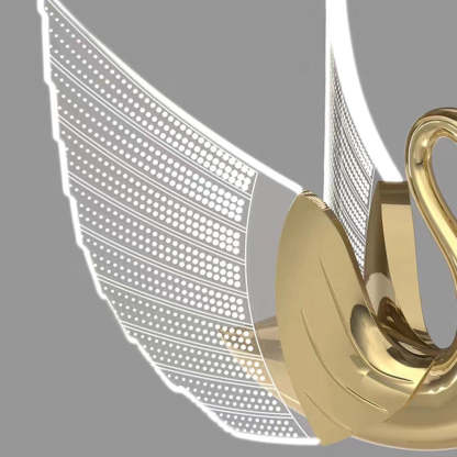 Kady Swan Wall Lamp detail, gold, acrylic and metal