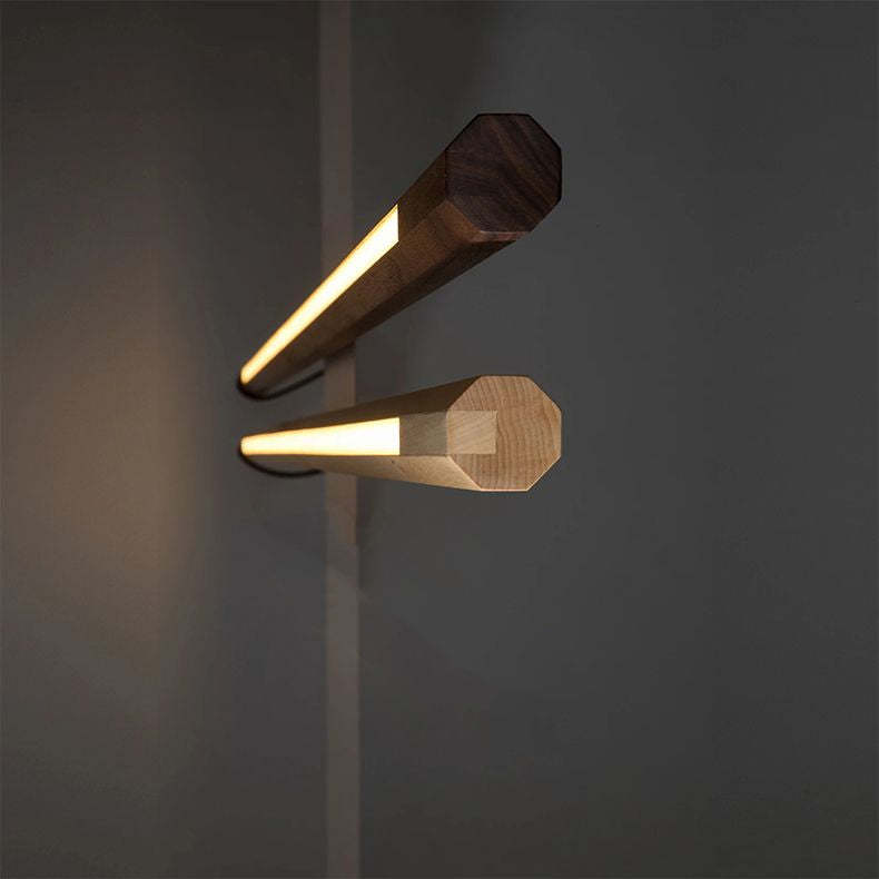 Ozawa Floor Lamp Detail: Wooden Beam with LED Light