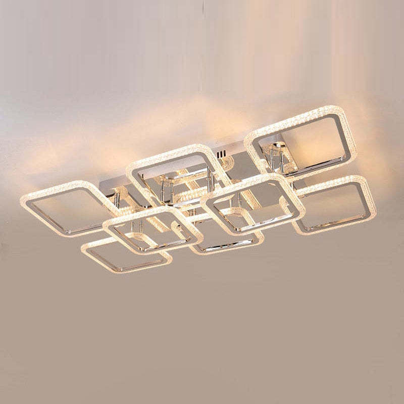 Lacey Modern Square Flush Mount Ceiling Light, LED Fixture