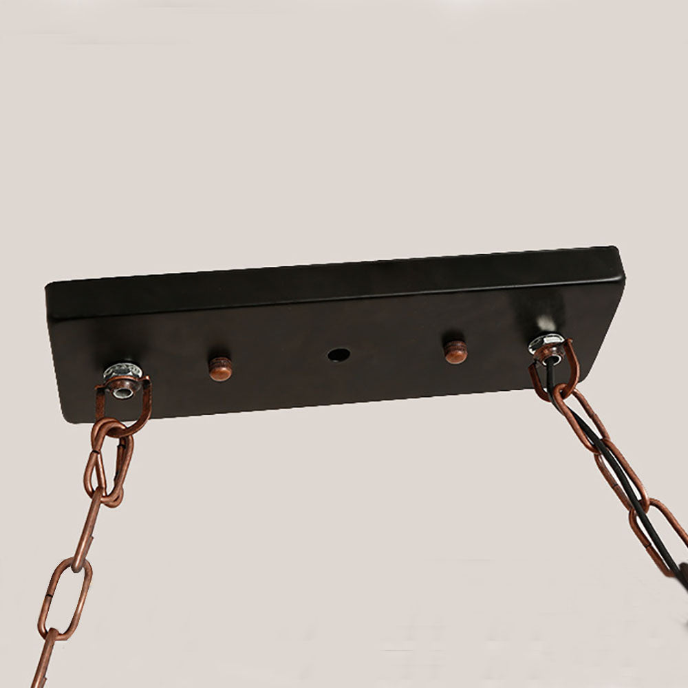 Walnut 5-Ring Pendant Light, mount detail