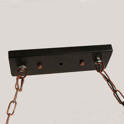 Walnut 5-Ring Pendant Light, mount detail