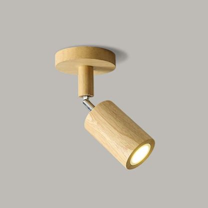 Ozawa wood LED spotlight. Adjustable modern ceiling light.