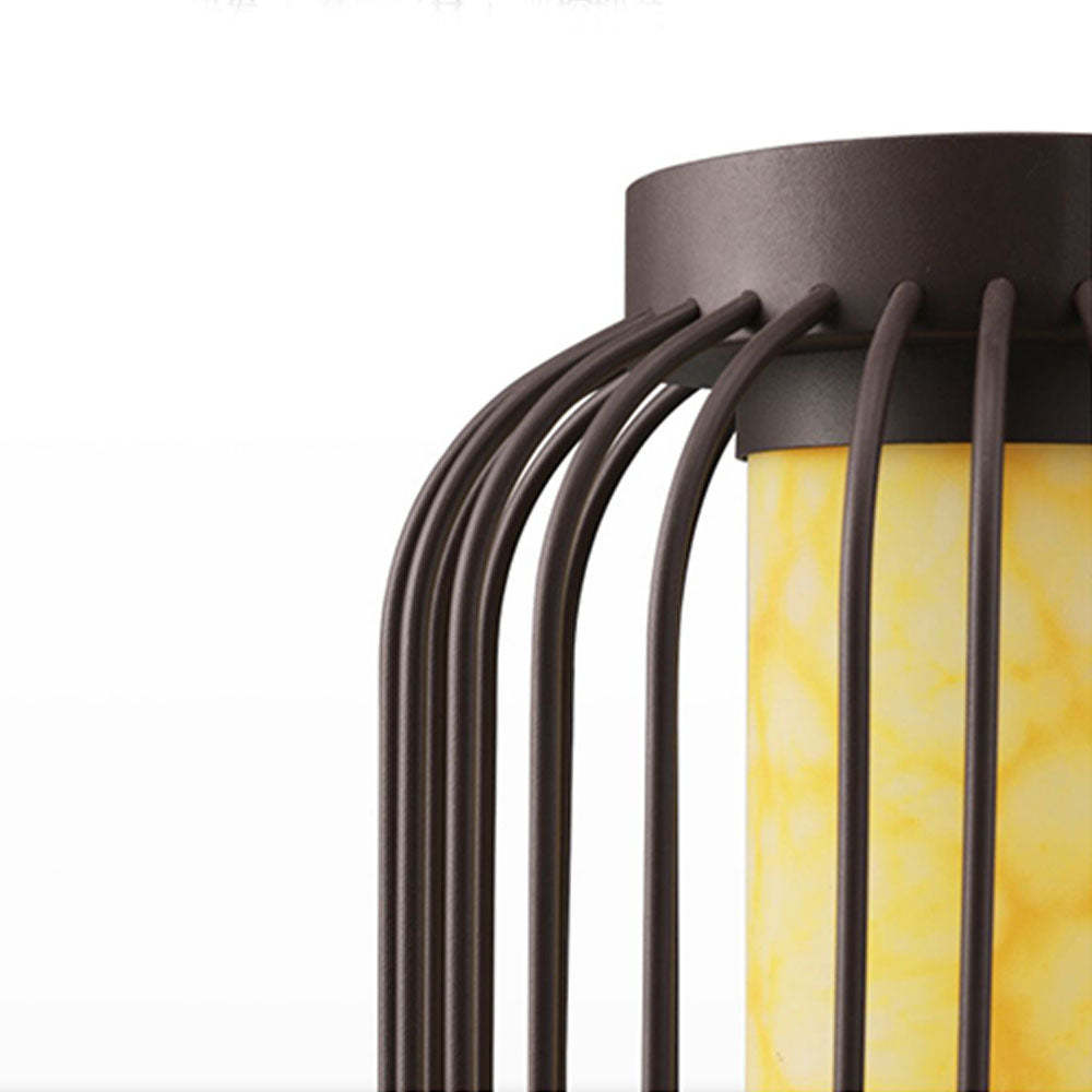 Orr Lantern floor lamp detail, metal frame, warm ambient light