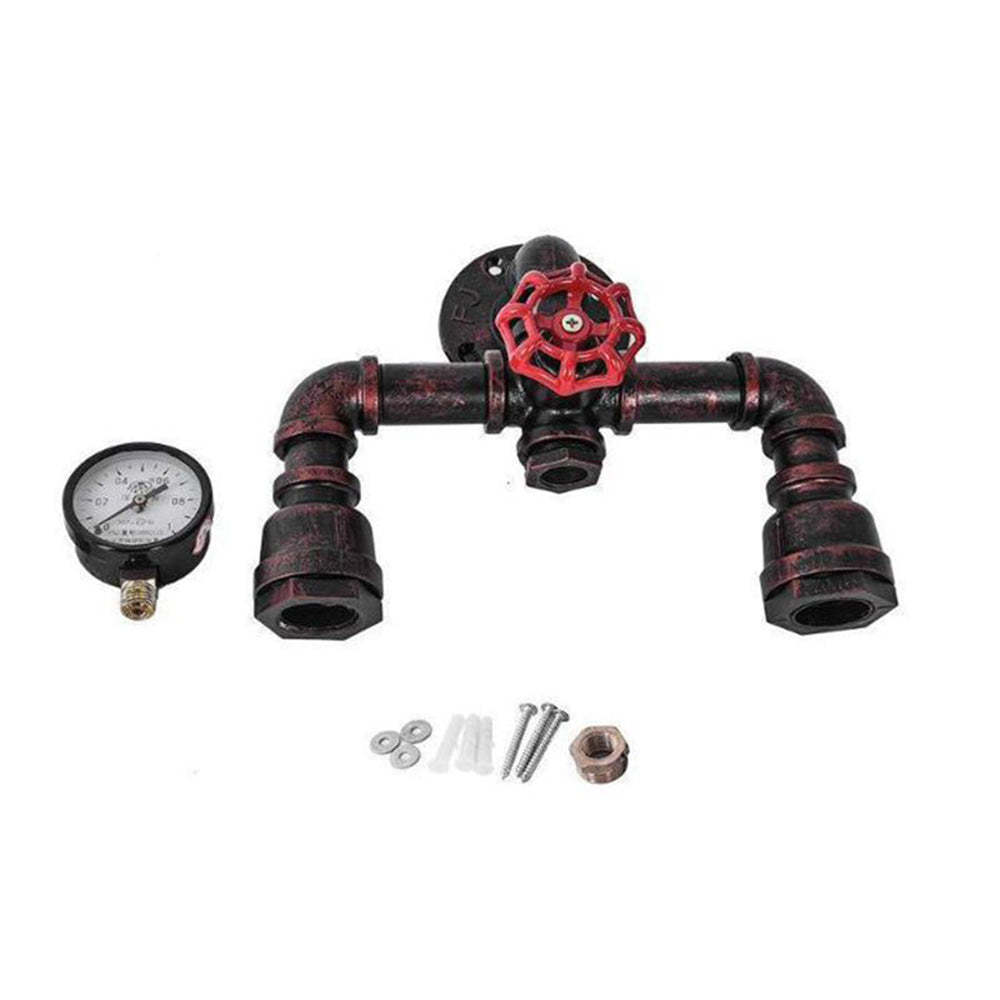 Cooper Industrial Wall Lamp with Red Valve and gauge