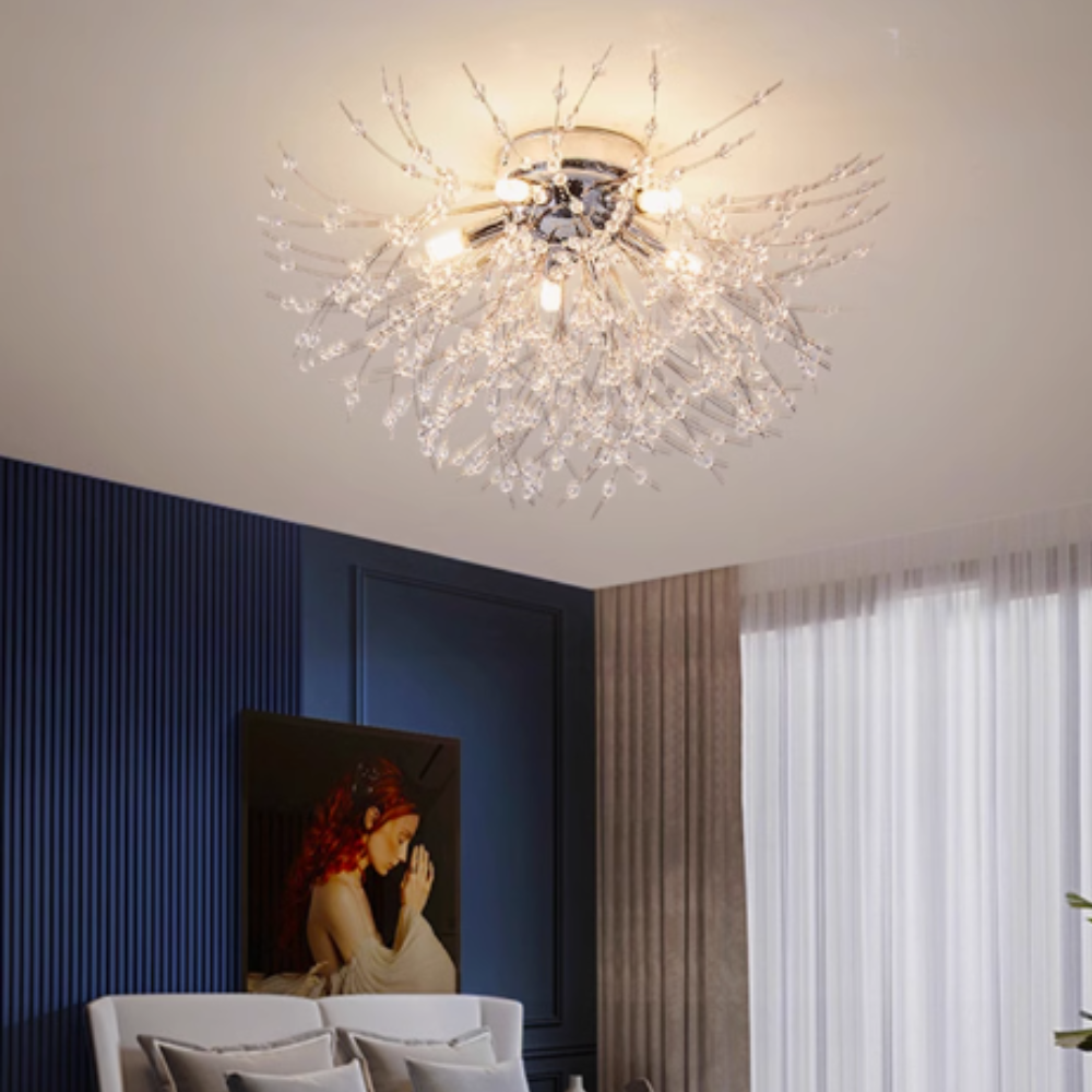 Lili Vintage Pendant Light illuminating bedroom