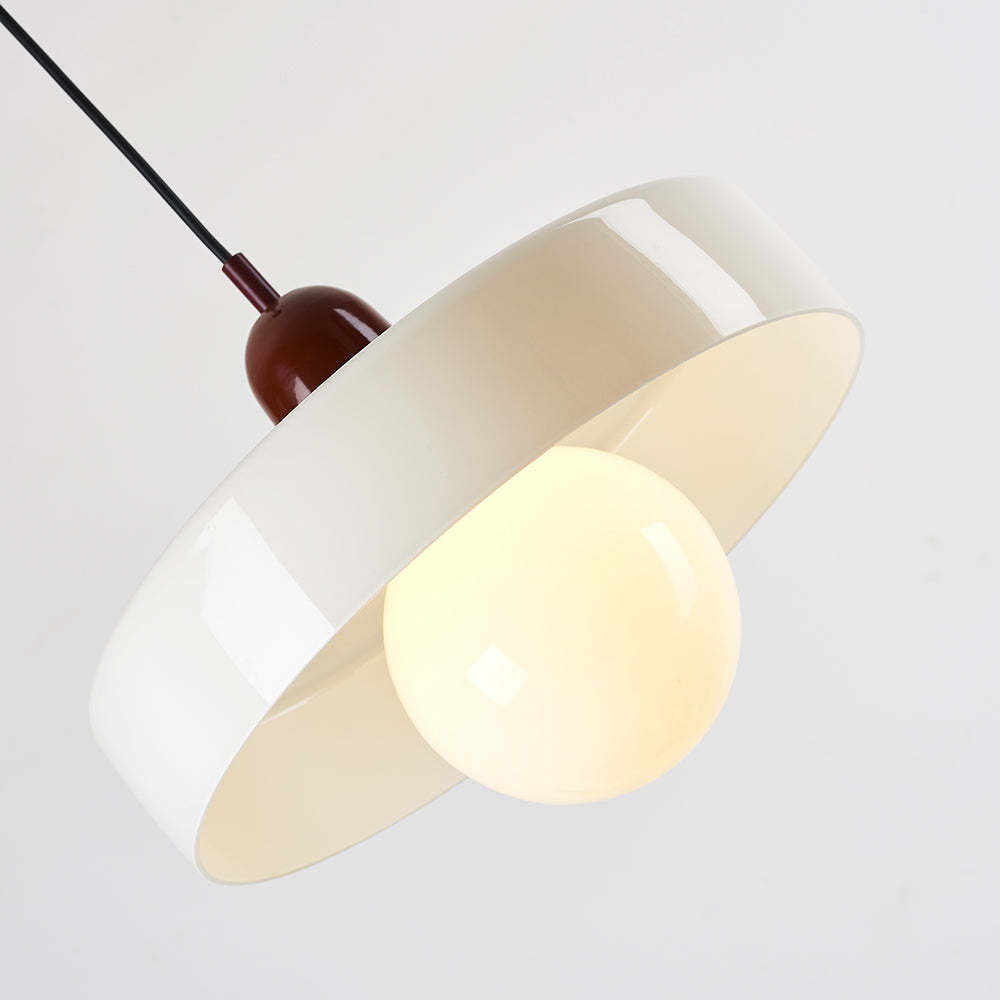Las Sola white Morandi LED pendant light with glass shade.