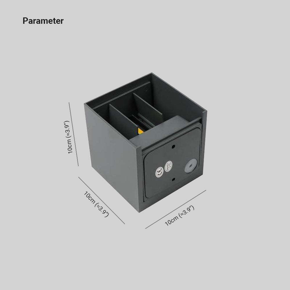 Orr Modern Square Outdoor Wall Lamp - Dimensions