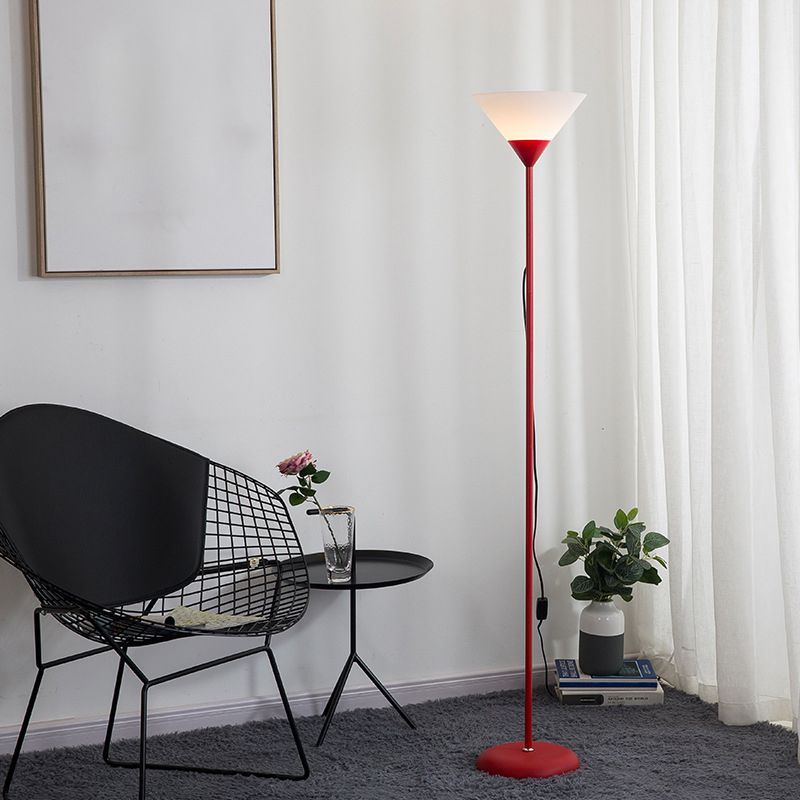 Red Morandi Cup Floor Lamp in Living Room Setting