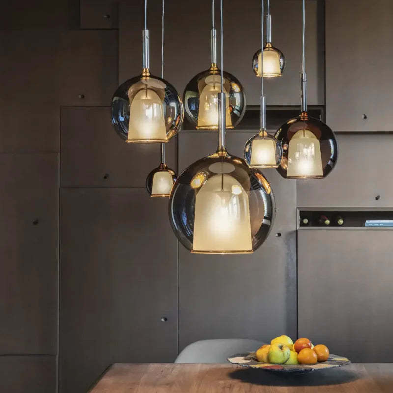 Hailie Sphere Pendant Lights over dining table