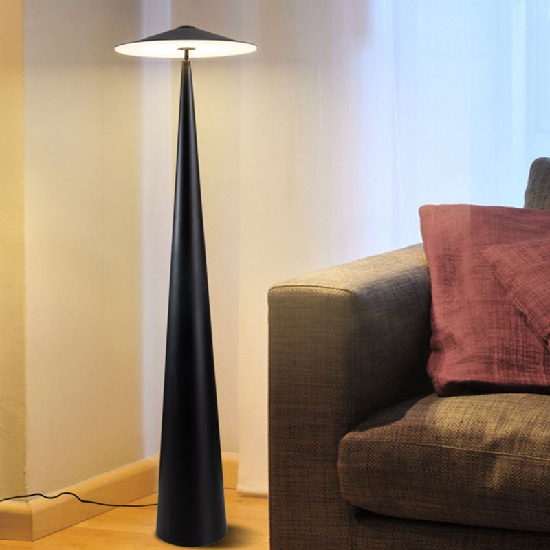 Modern black Salgado floor lamp near a couch