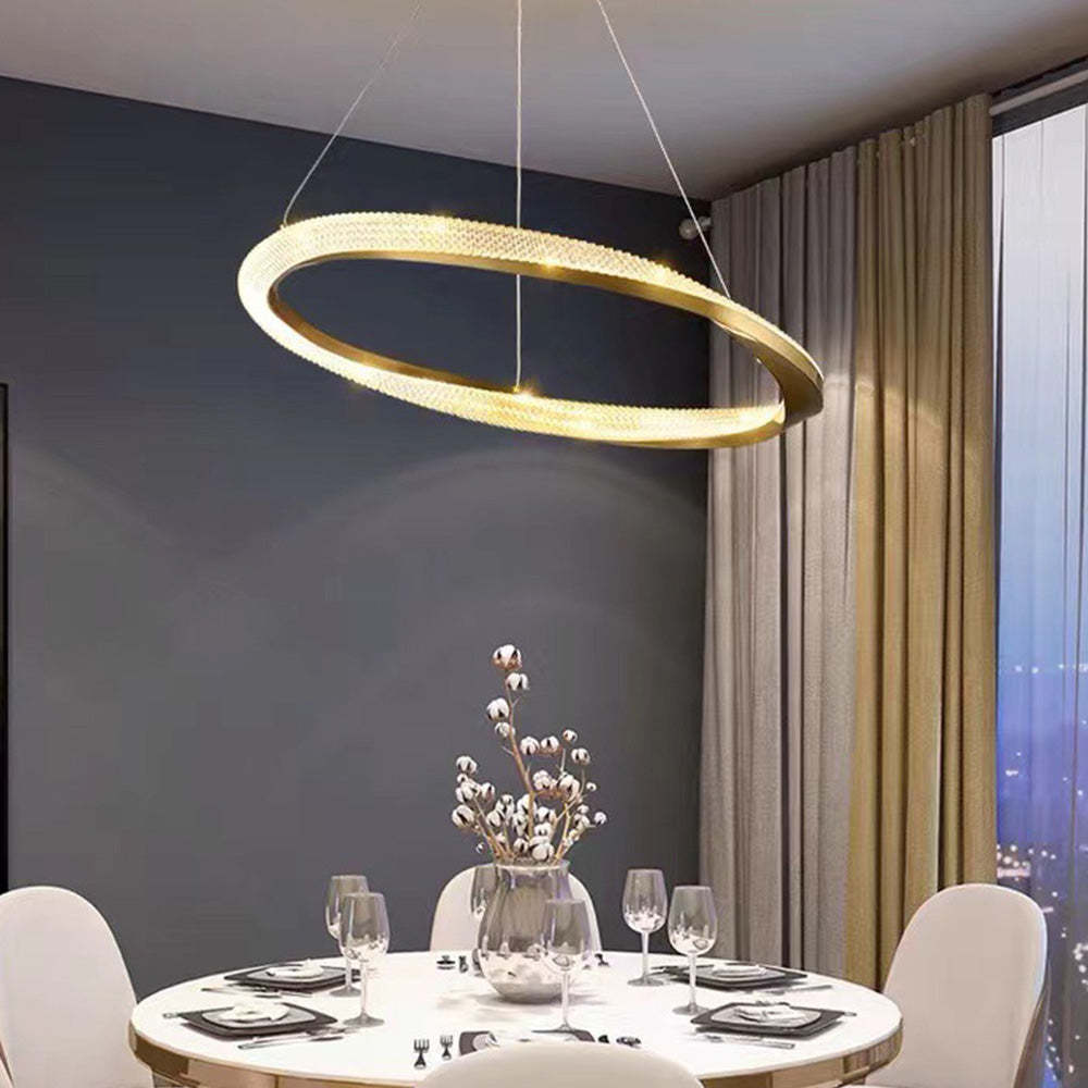 Kirsten Pendant Light over dining table, gold finish