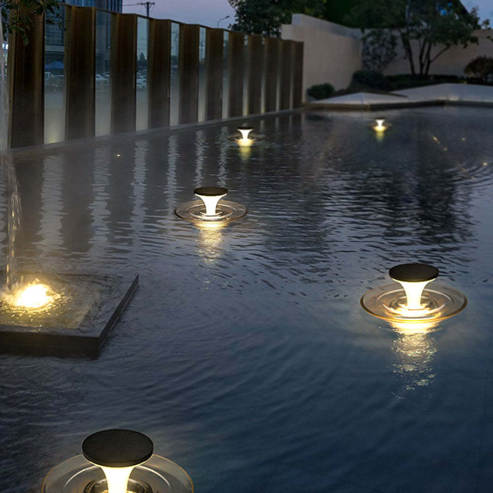 Orr Modern Pool Light illuminating water at night