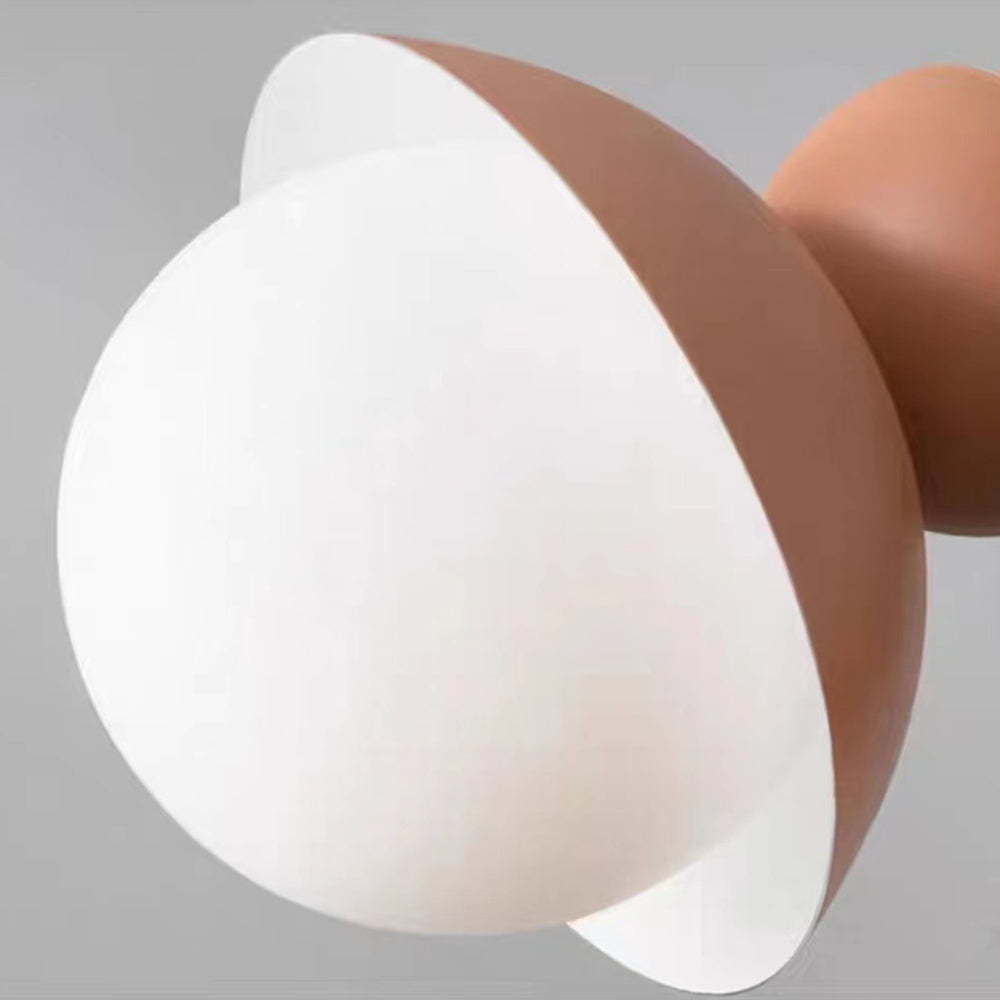 Morandi pendant light detail, globe shade, terracotta finish