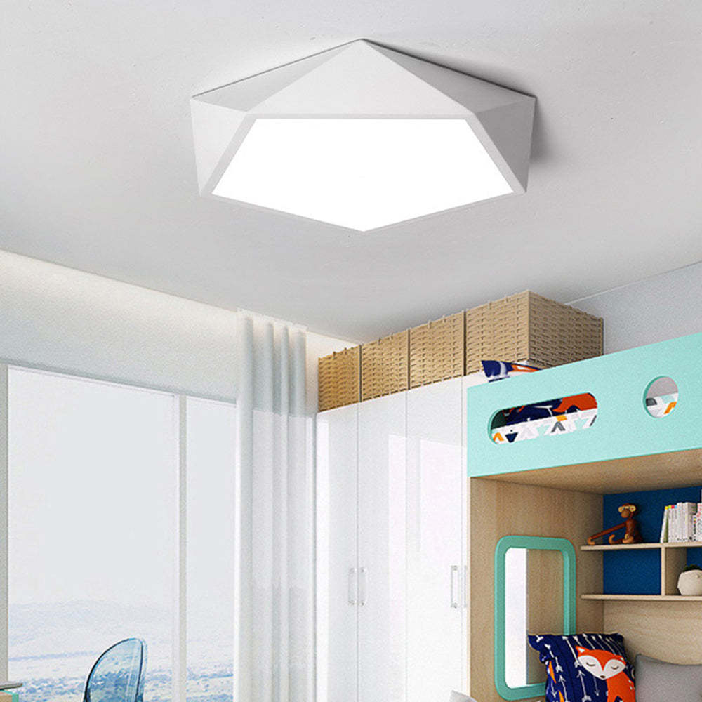 Modern Quinn Flush Mount Ceiling Light in a bedroom setting
