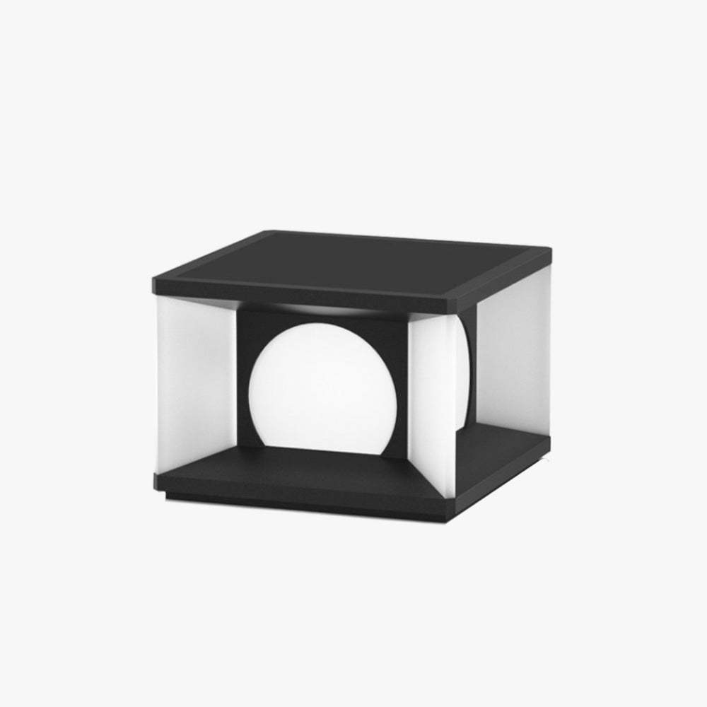 Modern square metal outdoor light post
