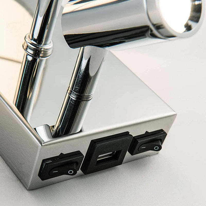 Renée Wall Lamp Detail: Switches and USB Port