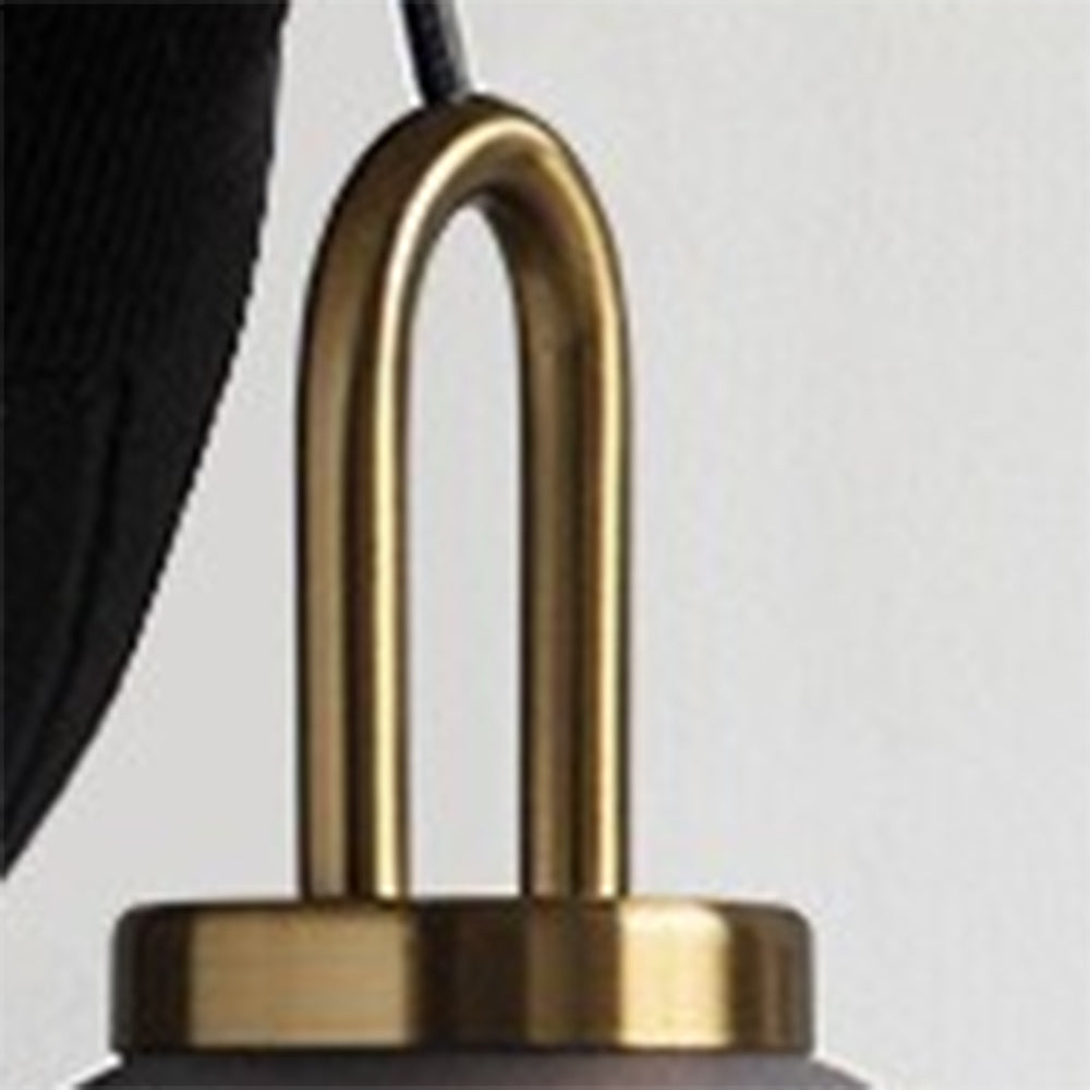Hailie smoky glass pendant light with brass detail