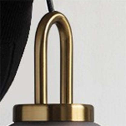 Hailie smoky glass pendant light with brass detail