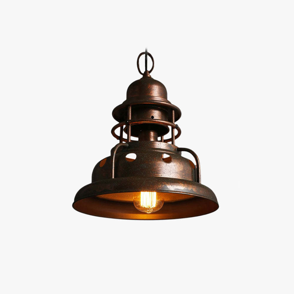 Alessio Industrial Pendant Light, Brass Metal