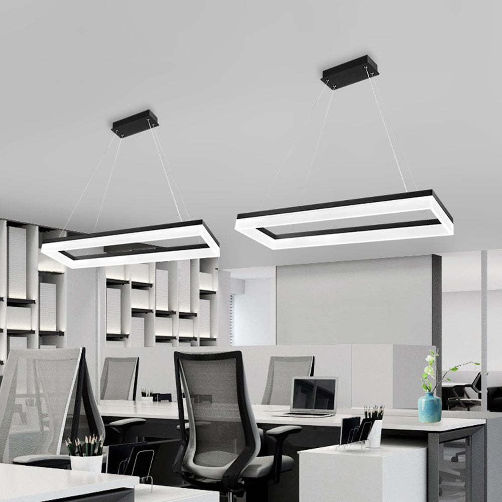 Modern Rectangular LED Pendant Lights in Office | Las Sola